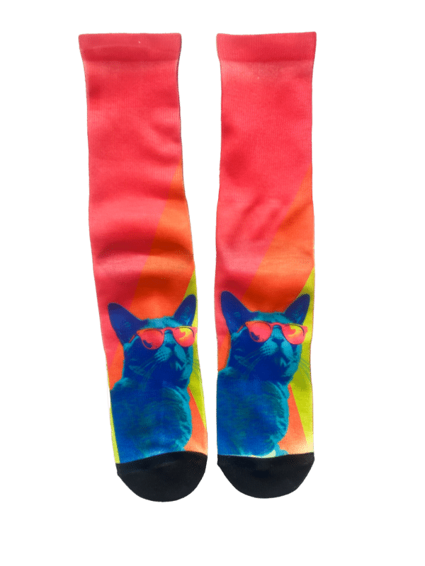 Stylische Socken mit coolem Katzenmotiv und Sonnenbrille