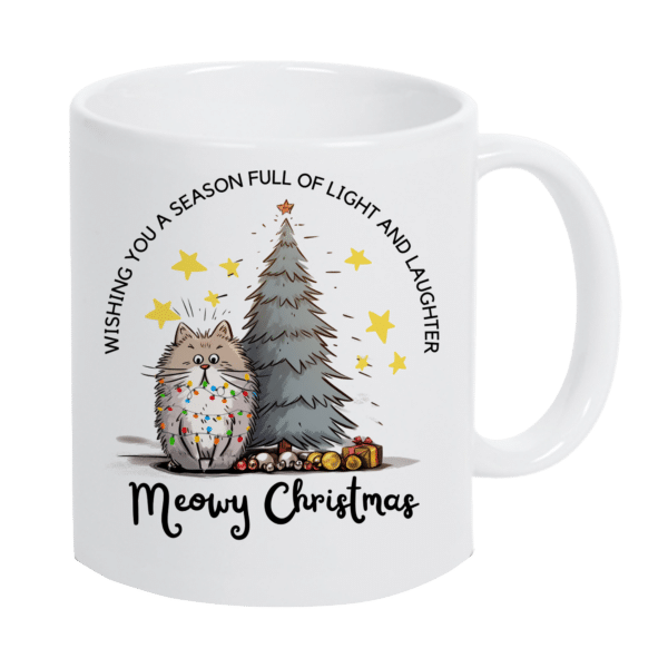 Keramiktasse "Meowy Christmas"
